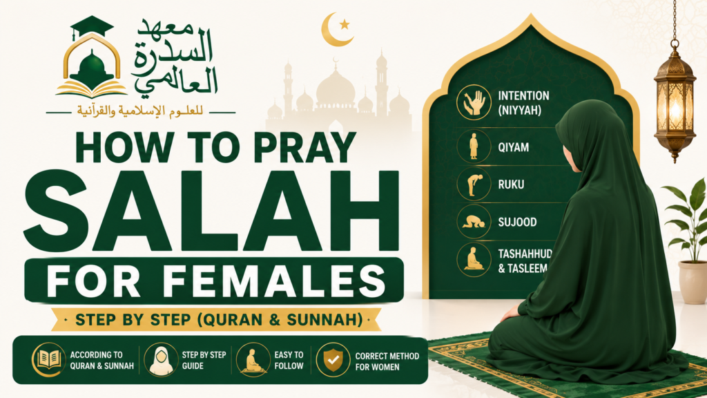 islamiceducationnetwork-How to Pray Salah for Females Step by Step (Quran & Sunnah)-Featured image