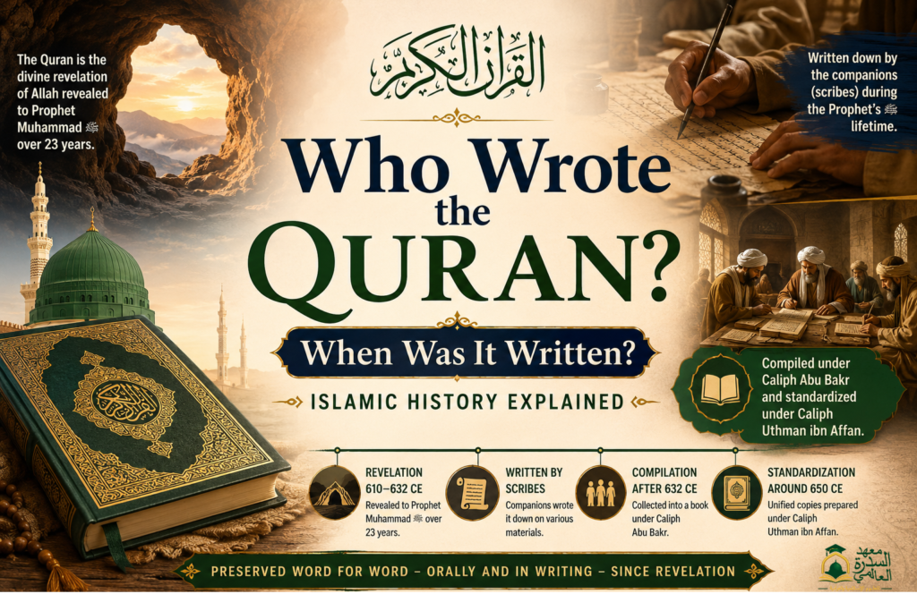 islamiceducationnetwork-Who Wrote the Quran? When Was It Written? Islamic History-Featured image